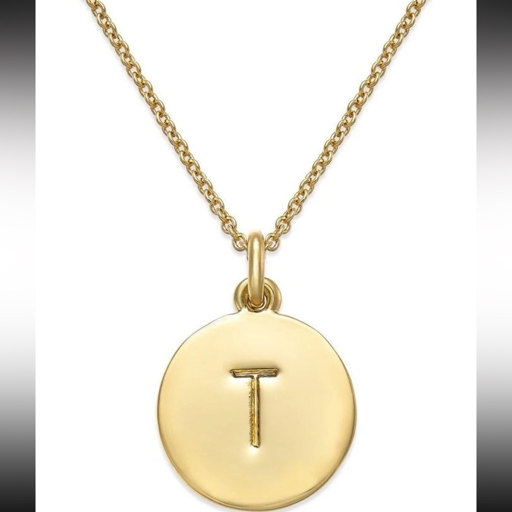 Kate Spade New York Initial Pendant Necklace T Gold